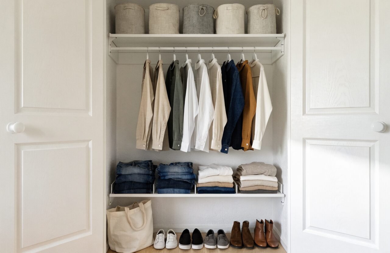 How to Organize a Small Reach-in Closet with Ikea Shelves Fast