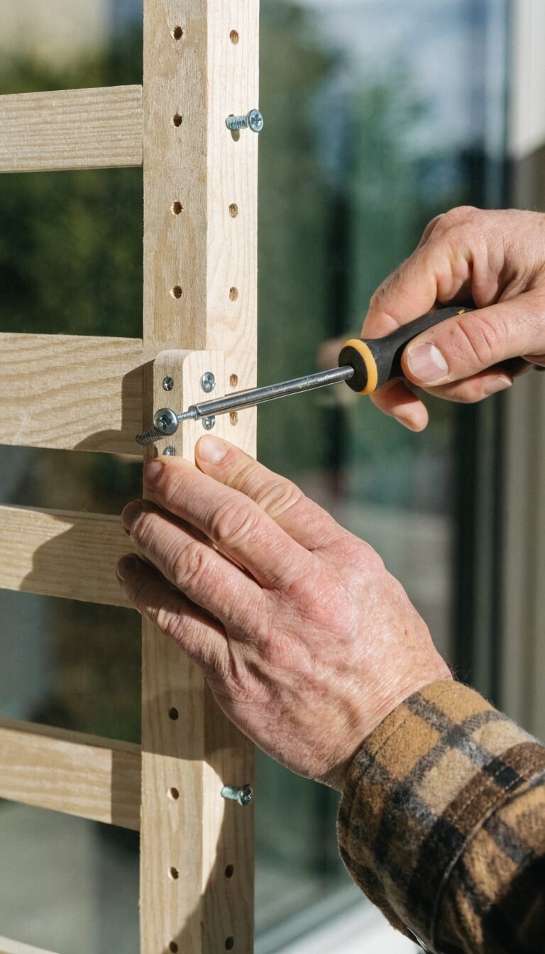 Installing IKEA shelf with screwdriver, tight screws