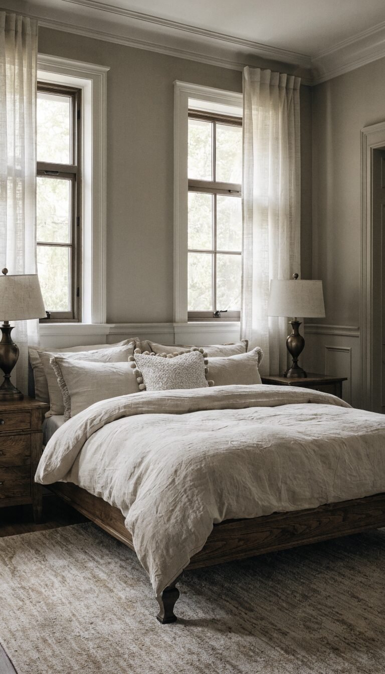 Platform bed on 8x10 rug, aligned under nightstands