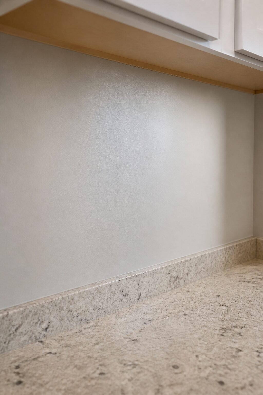 clean backsplash area wiped with rubbing alcohol